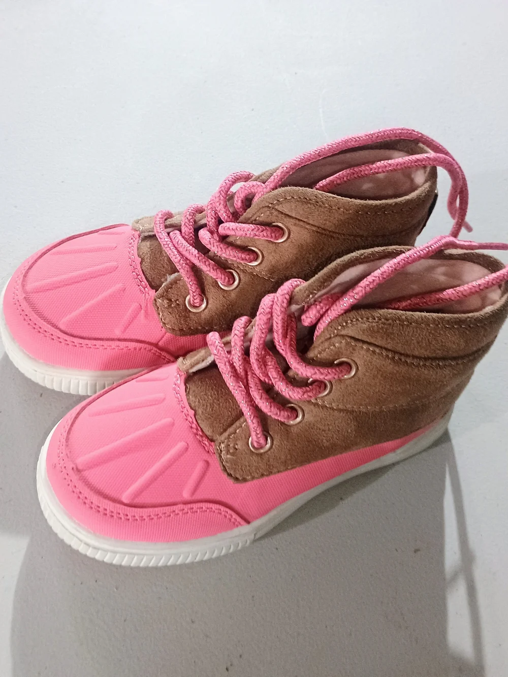 OshKosh B'gosh Pink and Brown Girls' Lace-Up Boots